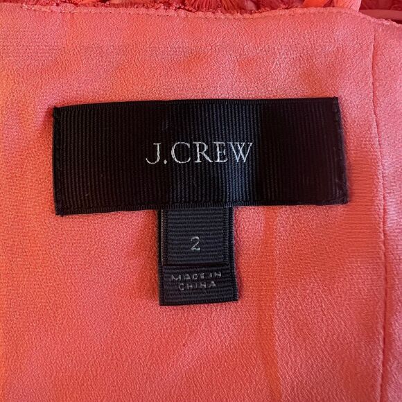 J. Crew Women's Lace Dress Coral Sleeveless Fit & Flare Party Cocktail Dress 2 - Picture 3 of 16